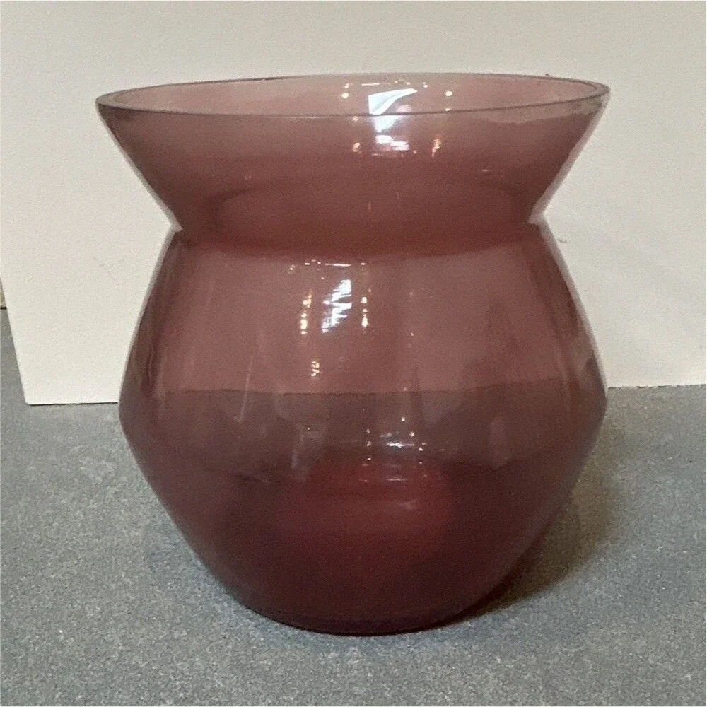 Ashland Easter Meadow Purple Glass Pillar Candle Holder 6x6x5 in